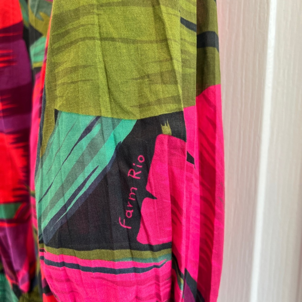 Farm Rio Leaf Pattern Mini Dress XS - Picture 7 of 8
